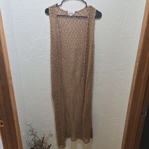 Forever 21 Tan Open-Knit Duster Cardigan